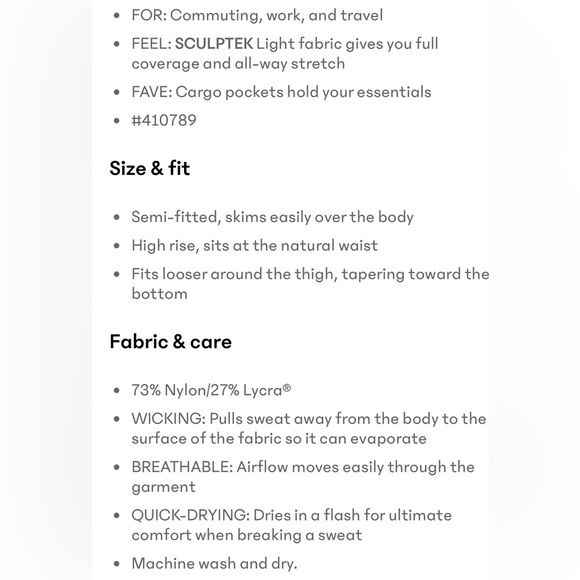 Athleta Venice Cargo Jogger - Small - high rise black stretch active pant - Picture 16 of 16